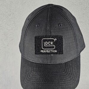Glock Perfection Hook & Loop Patch Hat Strap Back Cap Black Embroidered